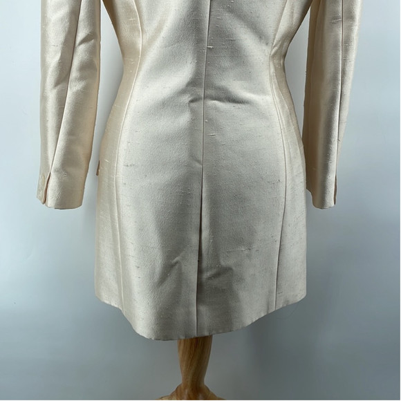 Badgley Mischka blazer suit jacket champagne cream Color Sheen event bridal sz 6 - Picture 14 of 14